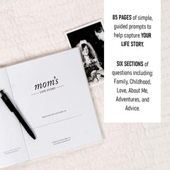 DUNCAN & STONE MOM STORY JOURNAL open layout for easy journaling.