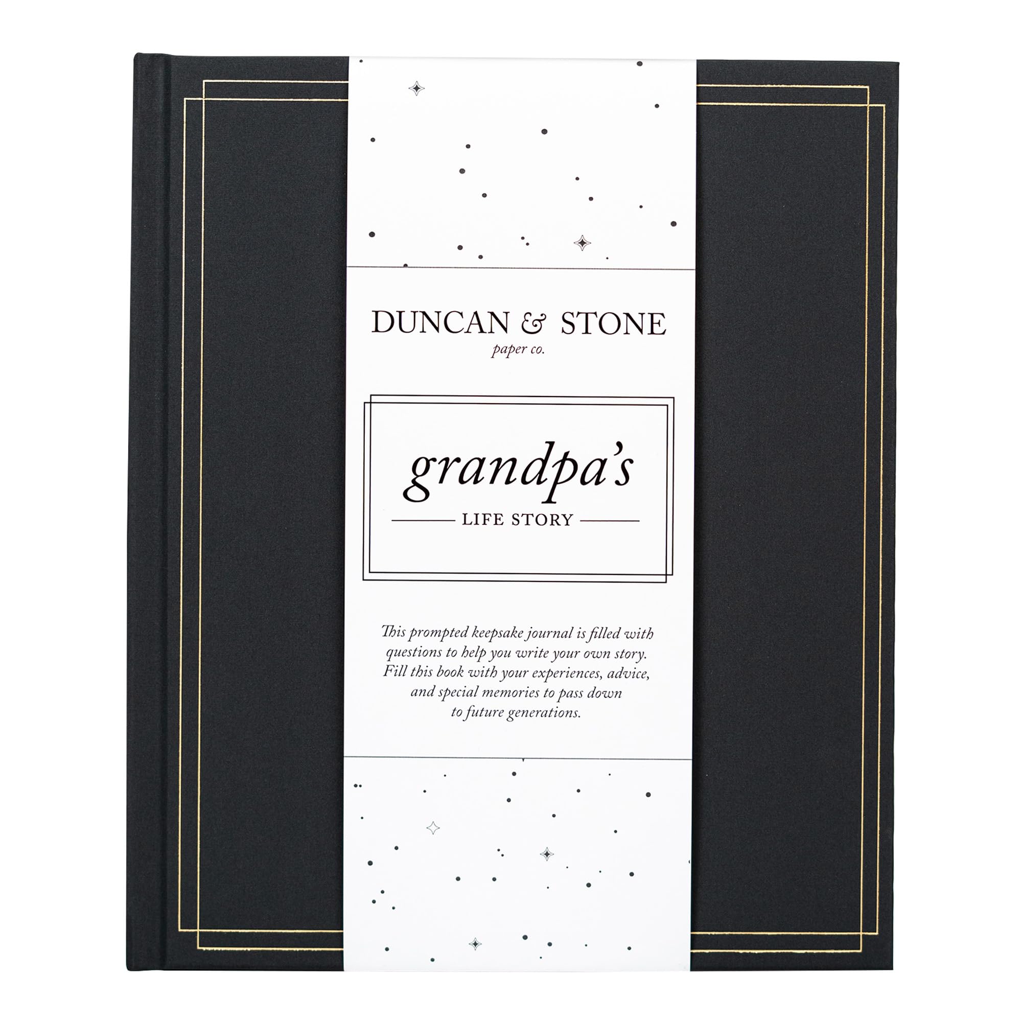 Duncan and Stone Grandpa Life Story Journal cover in charcoal, a premium keepsake.