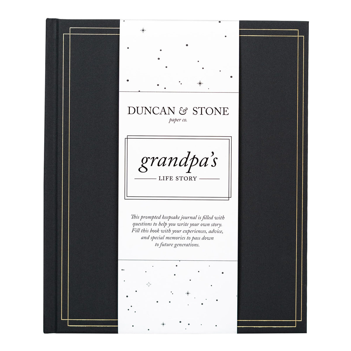 Duncan and Stone Grandpa Life Story Journal cover in charcoal, a premium keepsake.