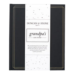 Duncan and Stone Grandpa Life Story Journal cover in charcoal, a premium keepsake.