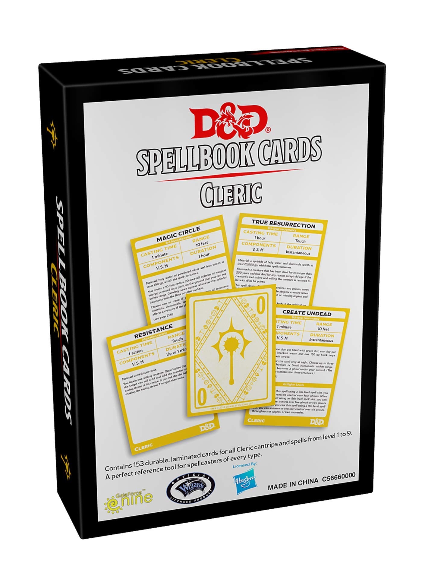 Dungeons & Dragons Cleric Spellcard Quick Reference helps players find spells quickly during encounters.