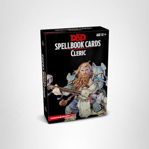 Dungeons & Dragons Spellbook Cleric Deck displays spell levels clearly for organized gameplay.