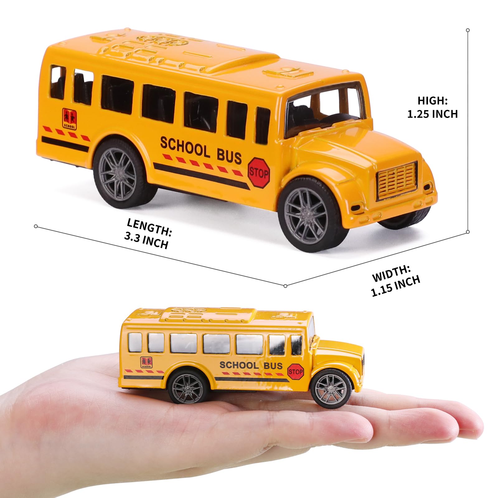 DUNRIOG compact 3.2-inch bus fits small hands for easy handling.