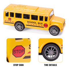DUNRIOG pull-back action bus toy moves forward smoothly.