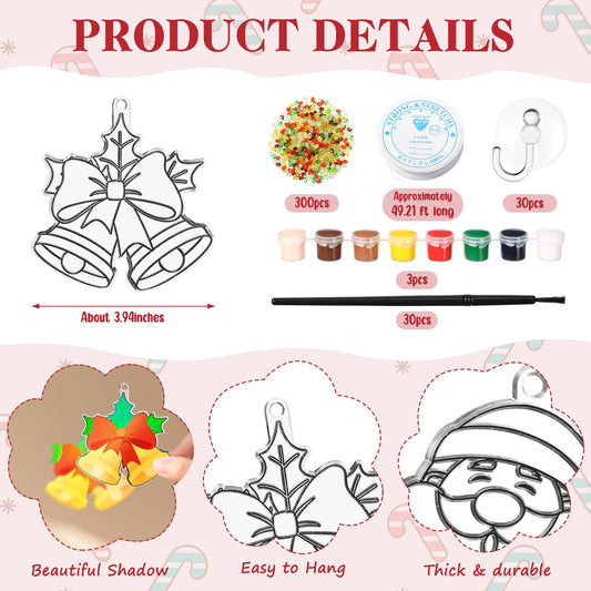 Dunzoom Christmas elk suncatcher kit - kid-friendly craft for holiday displays