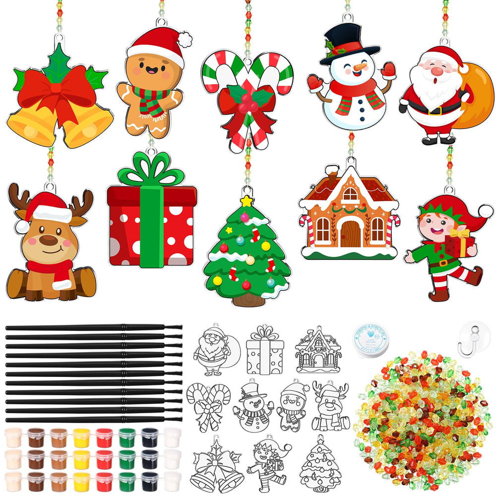 Dunzoom Christmas Santa suncatcher kit - ready to paint for festive window decor