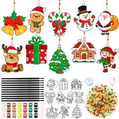 Dunzoom Christmas Santa suncatcher kit - ready to paint for festive window decor