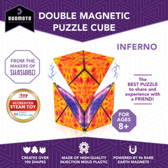 Duomoto Magnetic Transforming Cube showing Moto division into two parts for creative experimentation