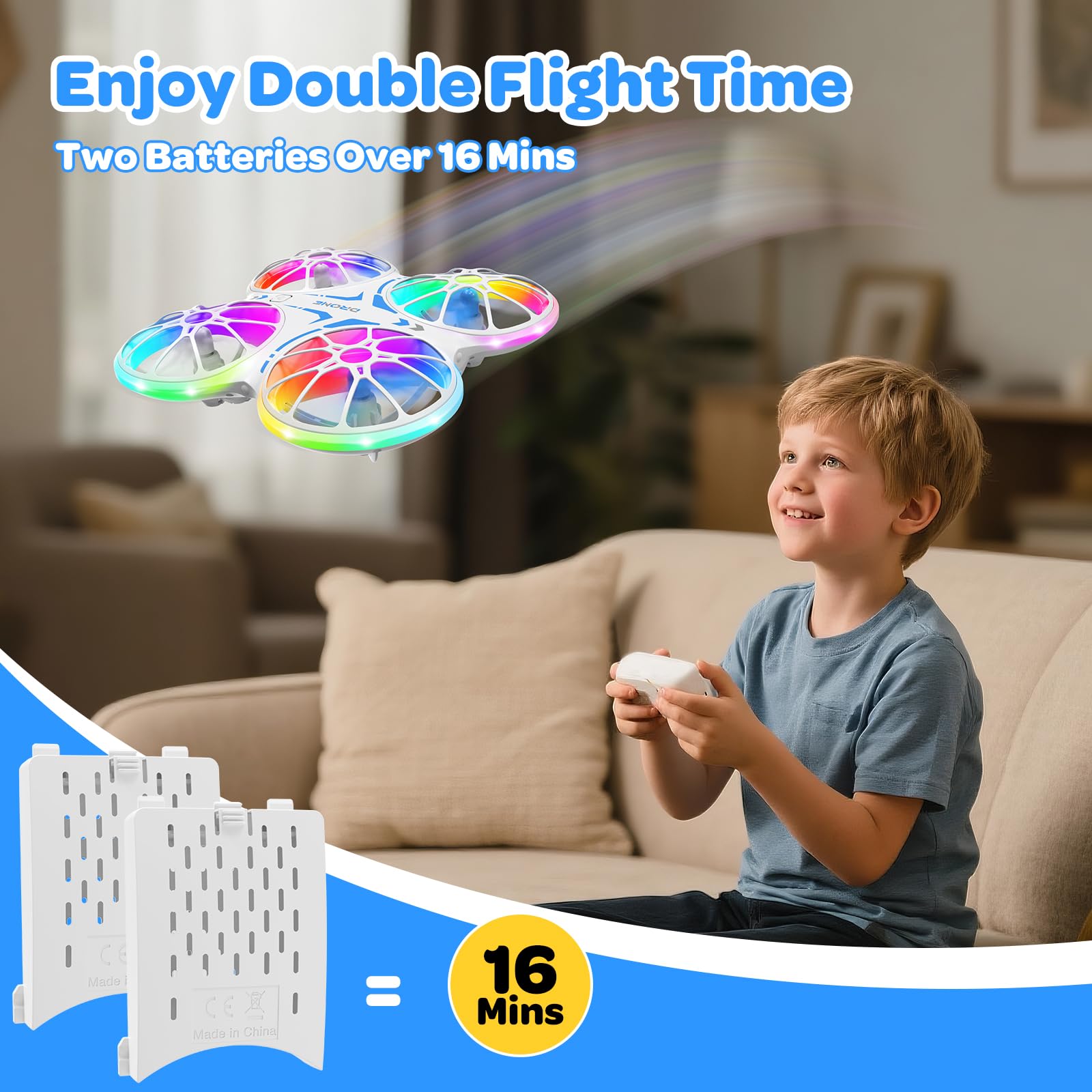 DUONIZAY mini-drone ready for indoor and outdoor play with portable setup.