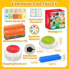 DUONIZAY rainbow stepping stones card spinner enhances guided play and color cues