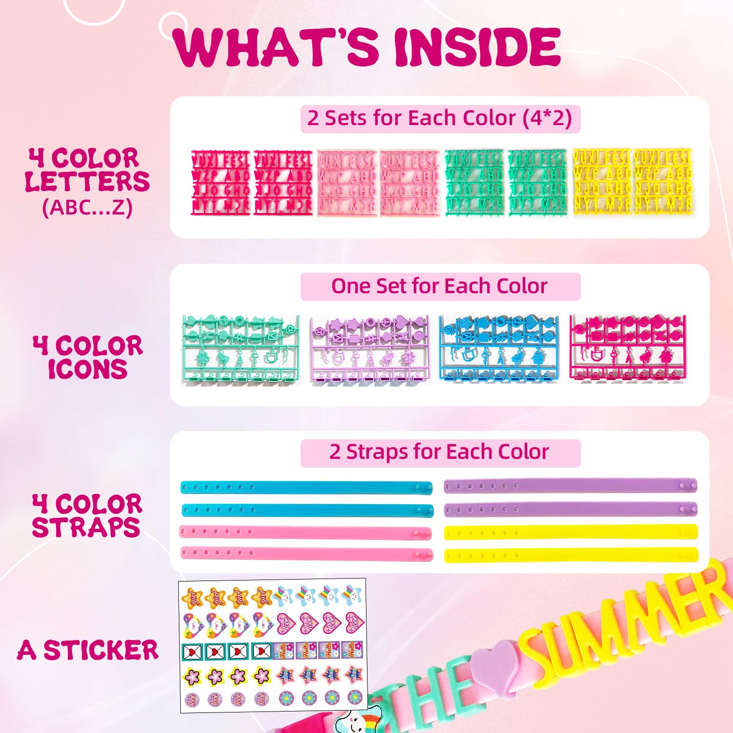 Dupamind bracelet kit pink strap ideal for playful accessory making