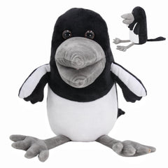 Dupuci Maggie Crow plush face showcases a friendly expression for comforting cuddles.