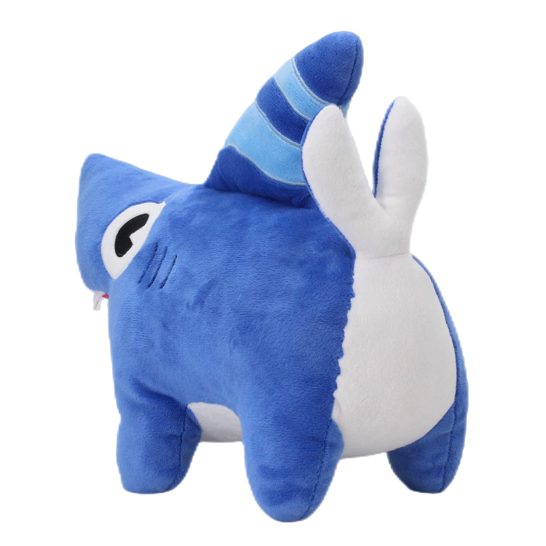 Dupuci shark dog plush fabric close-up highlights plush texture and quality.