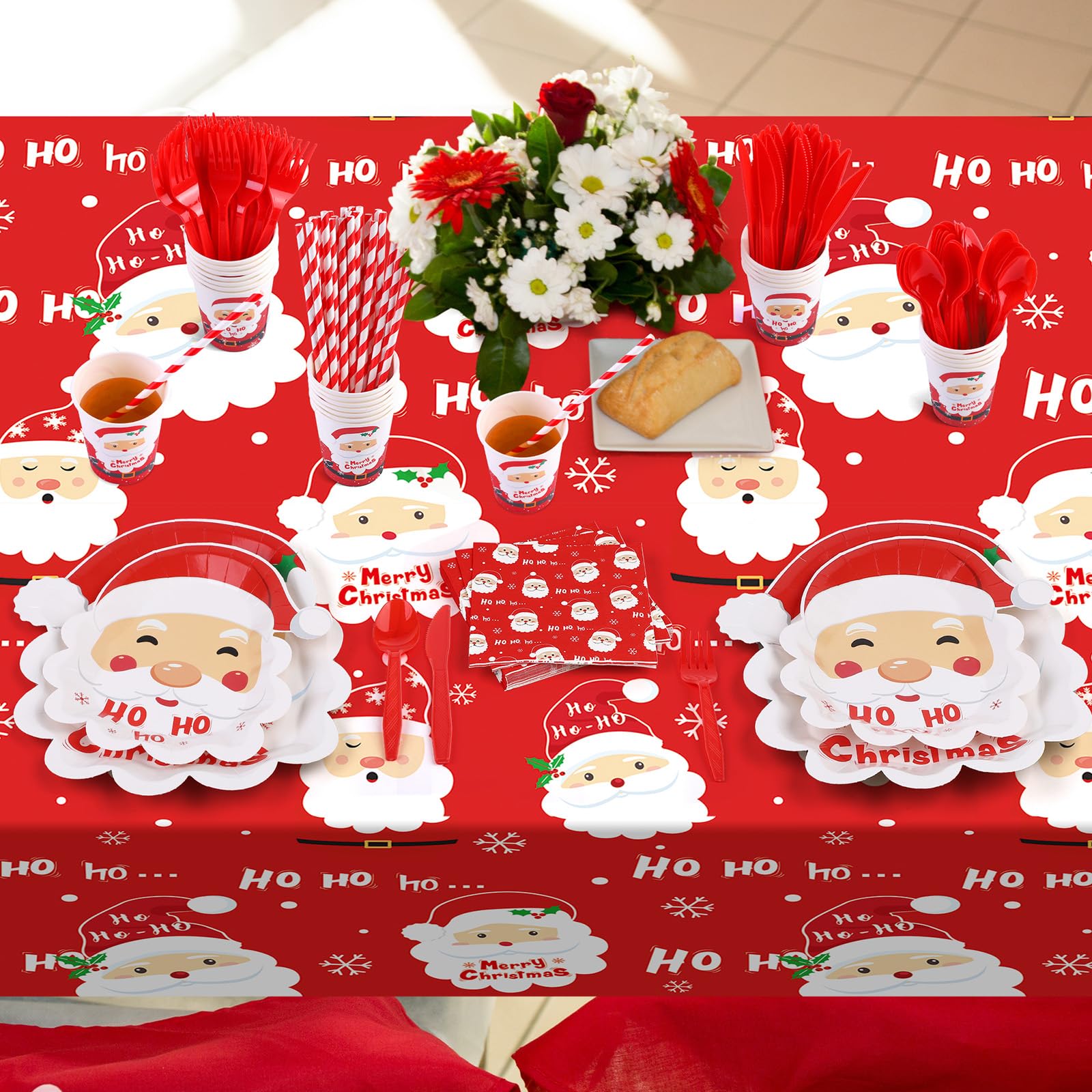 Durony Santa cutlery set offers disposable convenience for parties.