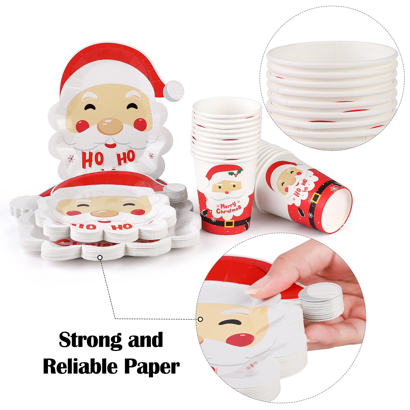 Durony Santa 7-inch dessert plates invite sweet treats with festive charm.