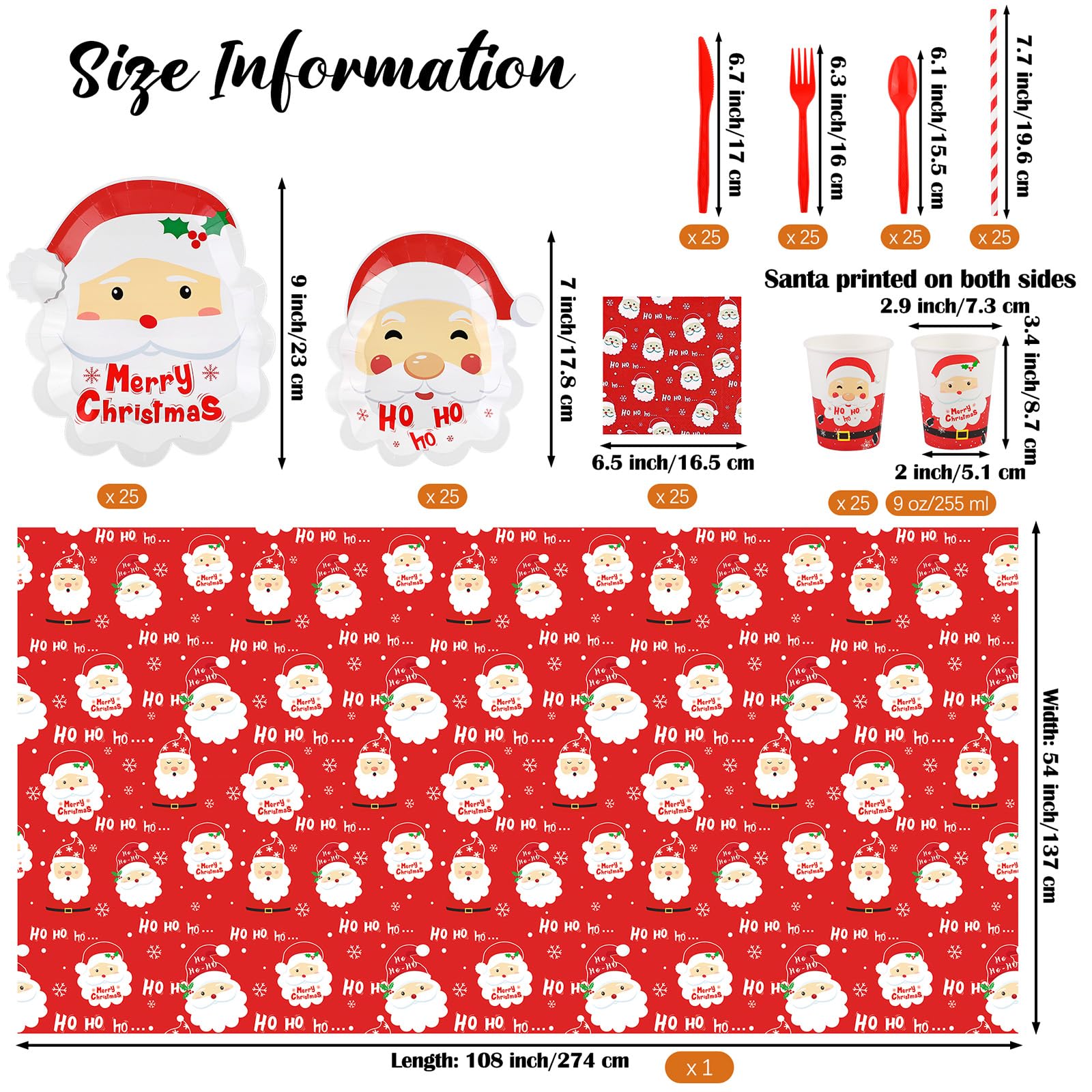 Durony Santa 9-inch plates bring cheerful dining for holiday meals.