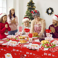 Durony Santa straws finish the tableware for easy cleanup.