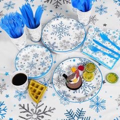 Durony snowflake cutlery set coordinates utensils for easy service.