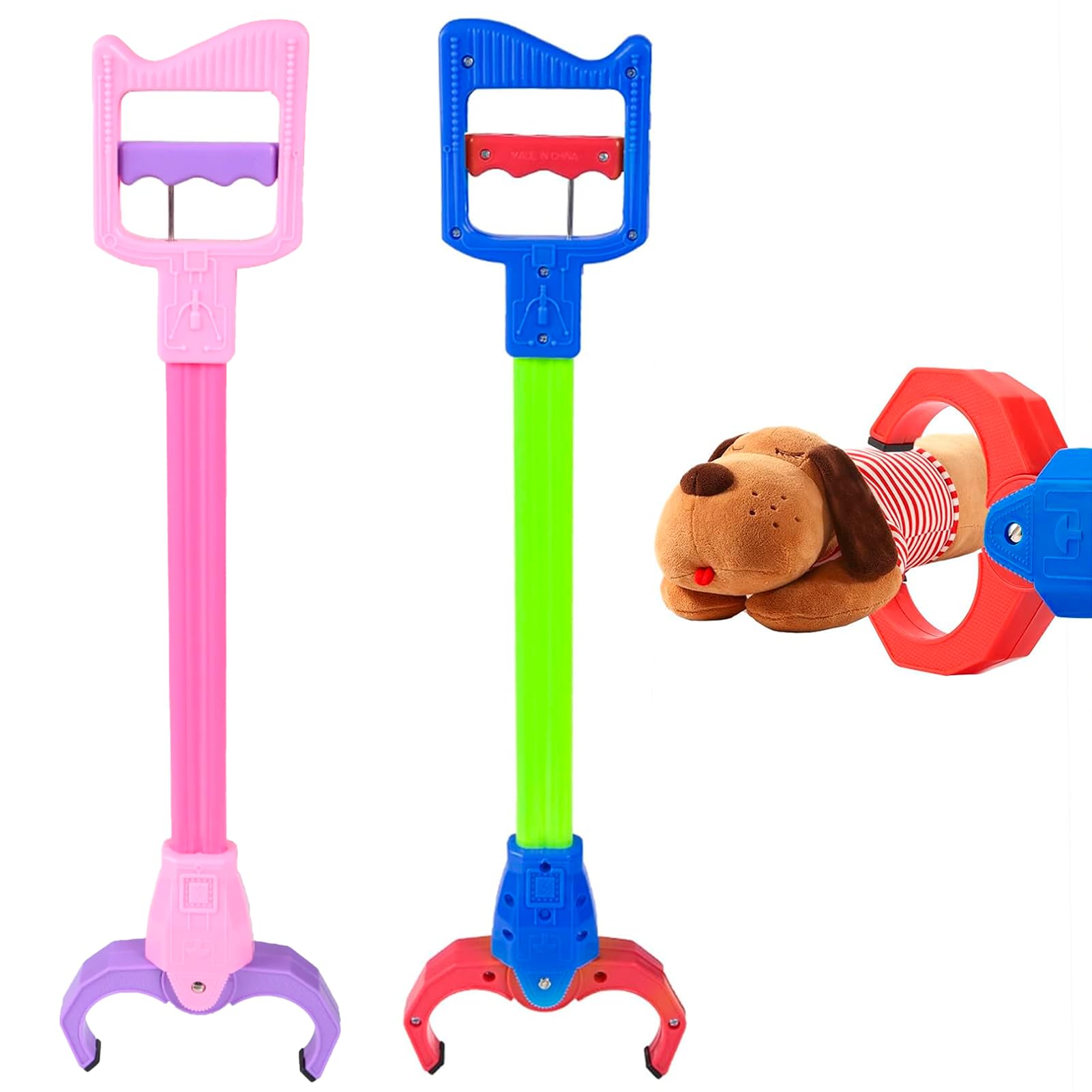 Duseu 2pcs claw grabber toy robot arm blue and pink for coordinated play