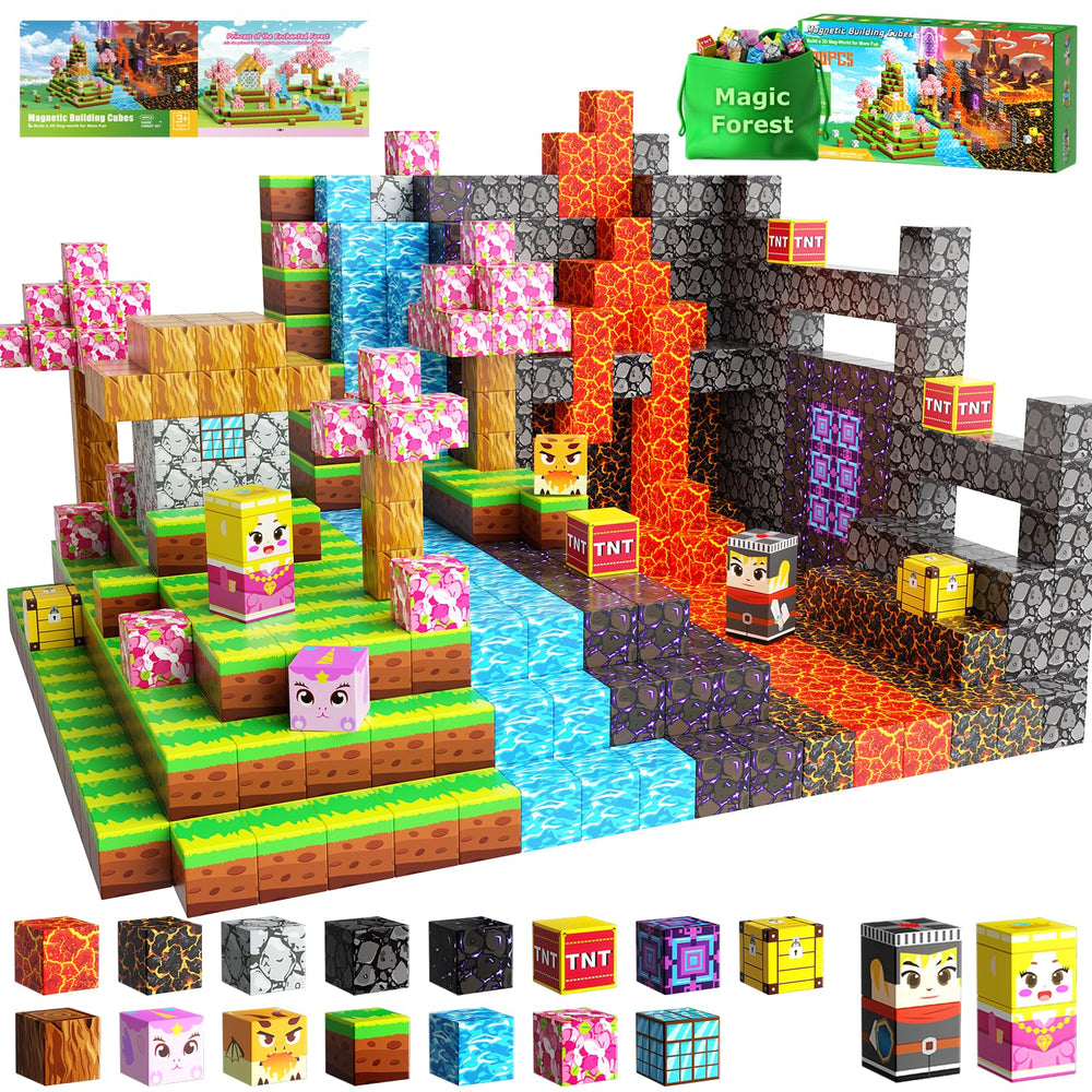 DUSFAN magnetic blocks in the Magic Forest assembly sparks imaginative building and play