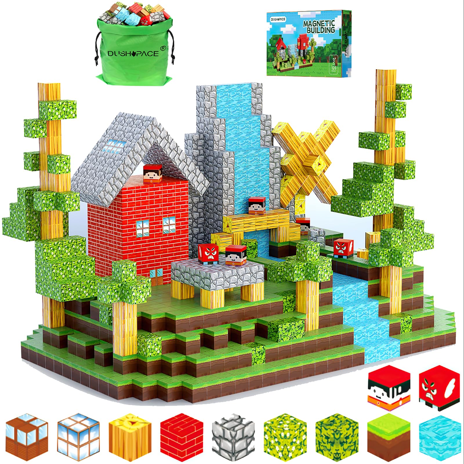 DUSH PACE forest world collection of magnetic blocks inspires imaginative play