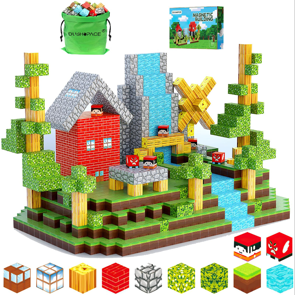 DUSH PACE forest world collection of magnetic blocks inspires imaginative play