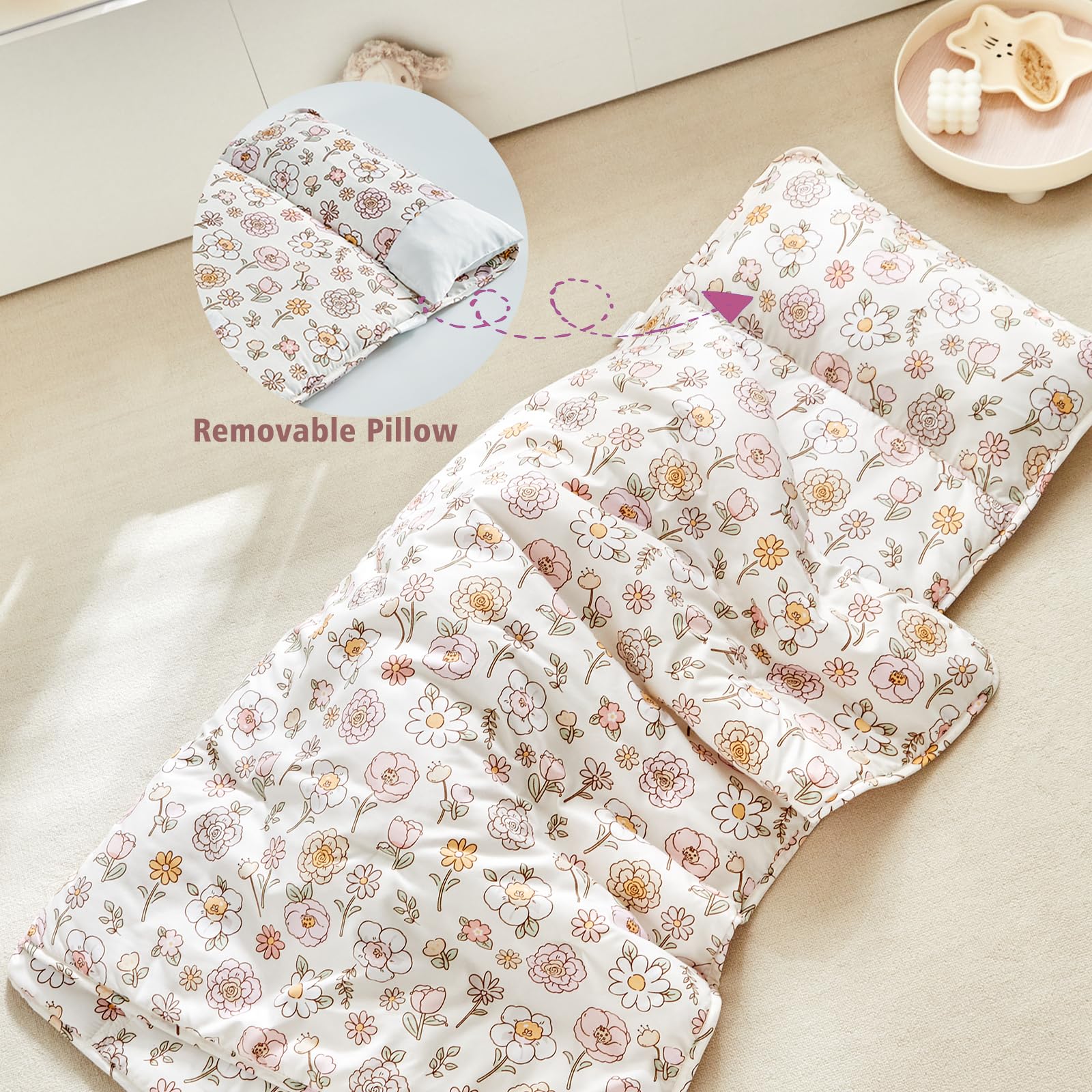 DuShow nap mat is machine washable for simple care.