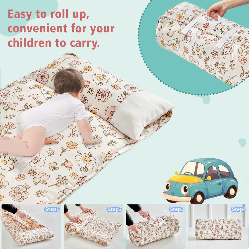 DuShow floral design nap mat adds cheerful style for preschool.