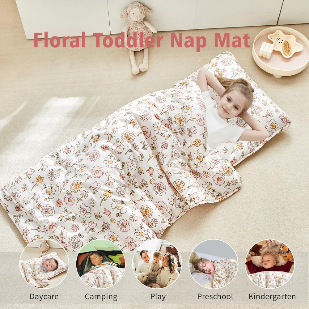 DuShow toddler nap mat sized 53x21 inches for growing kids.