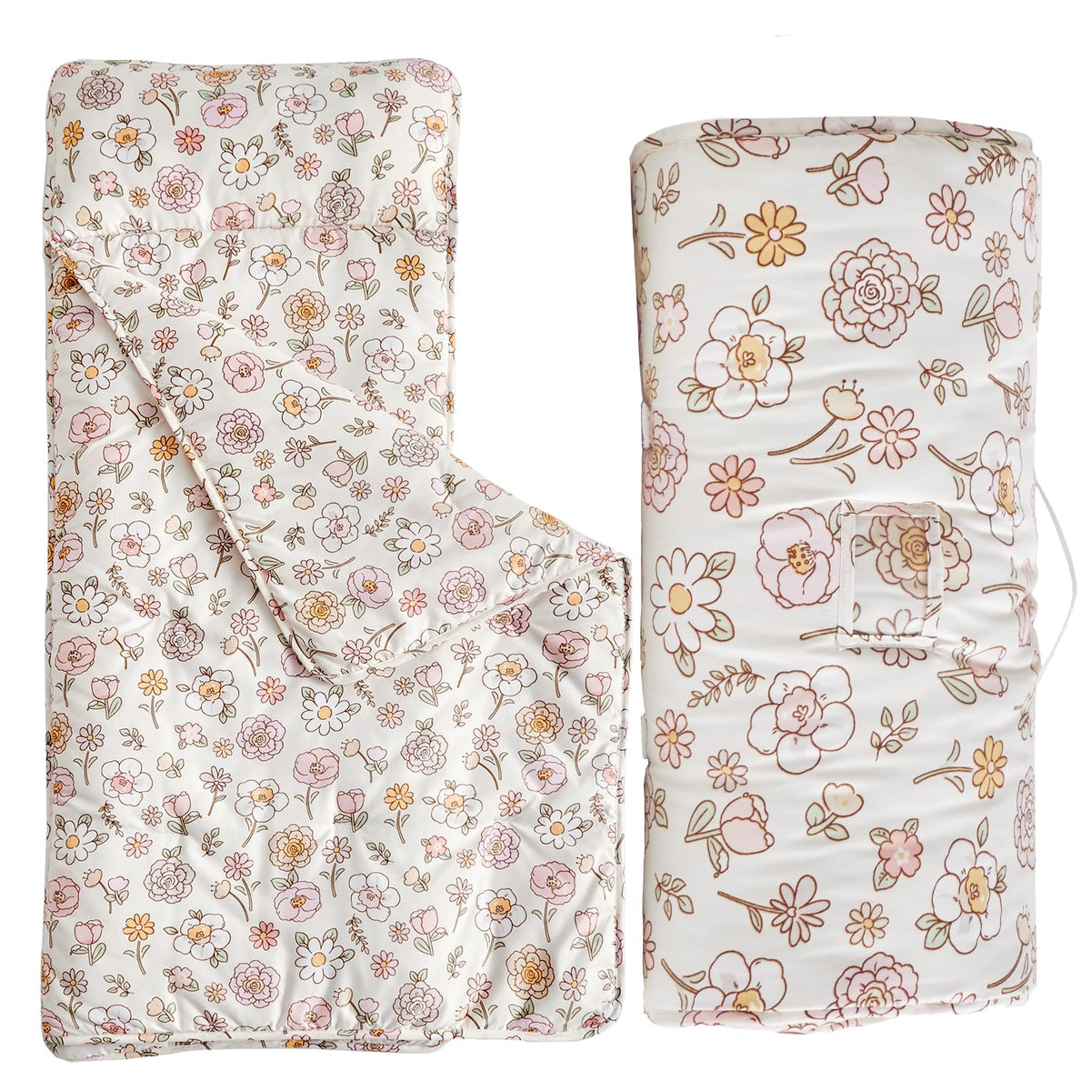 DuShow toddler nap mat roll-up with handle for easy transport.