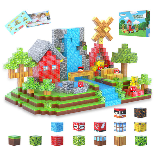DUSH PACE 176-piece magnetic blocks assembly for endless builds and STEM exploration