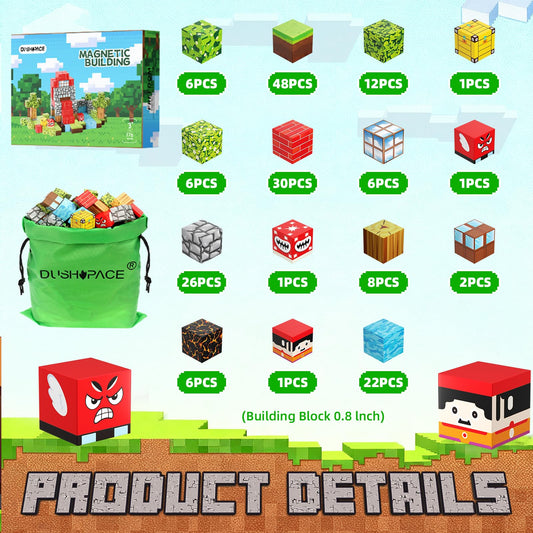 DUSH PACE magnetic tiles connect securely for durable creative play