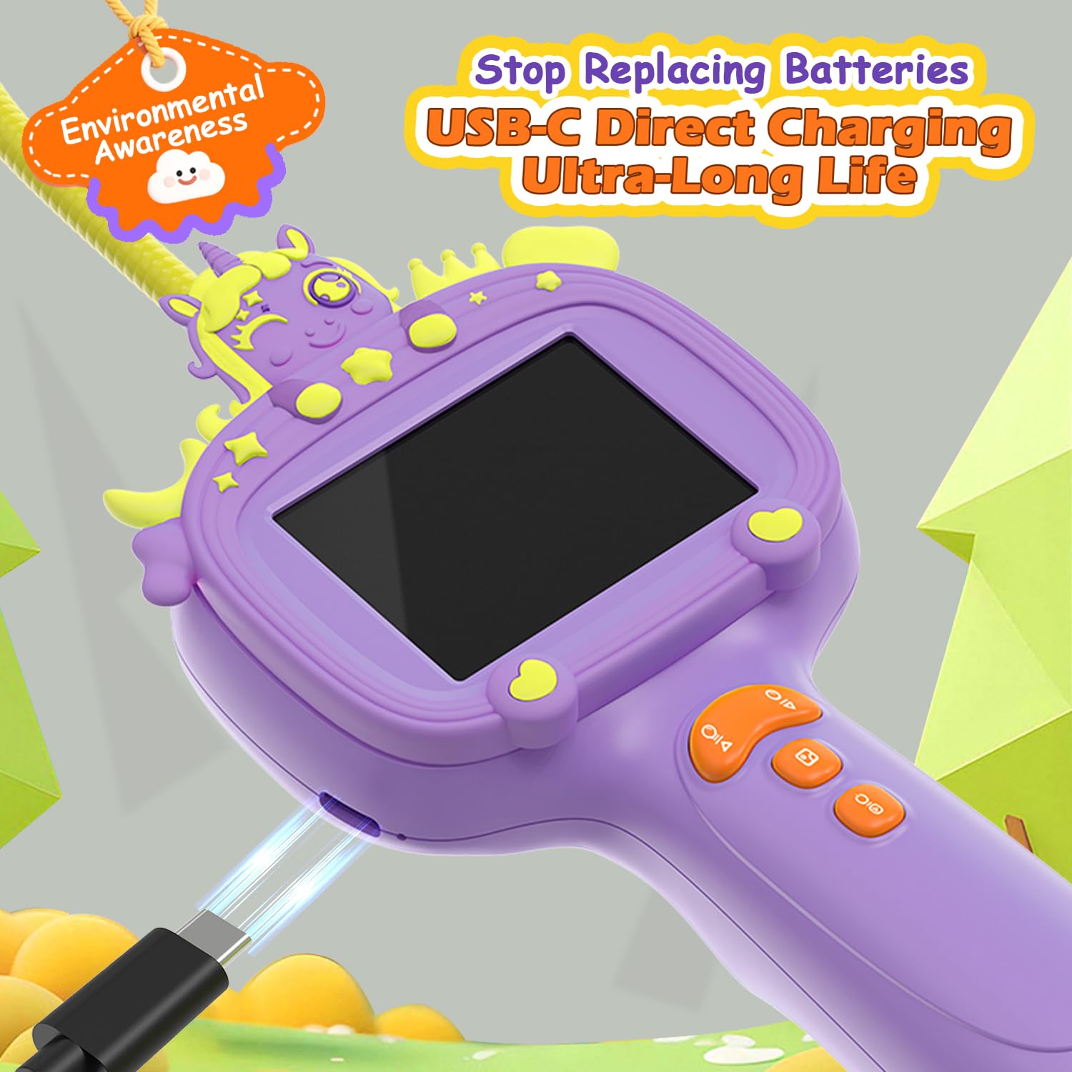 Duskeep borescope features a 2MP lens for clear close-ups of tiny habitats.