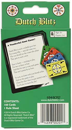 Dutch Blitz 2-4 player setup ideal for quick family game nights.