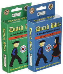 Dutch Blitz fast-paced card game highlights speed and friendly competition.