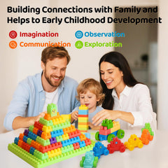 duvry child builds tall structures, boosting spatial awareness and creativity