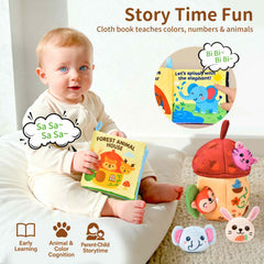 Duwagtry cloth book with textured pages for early reading