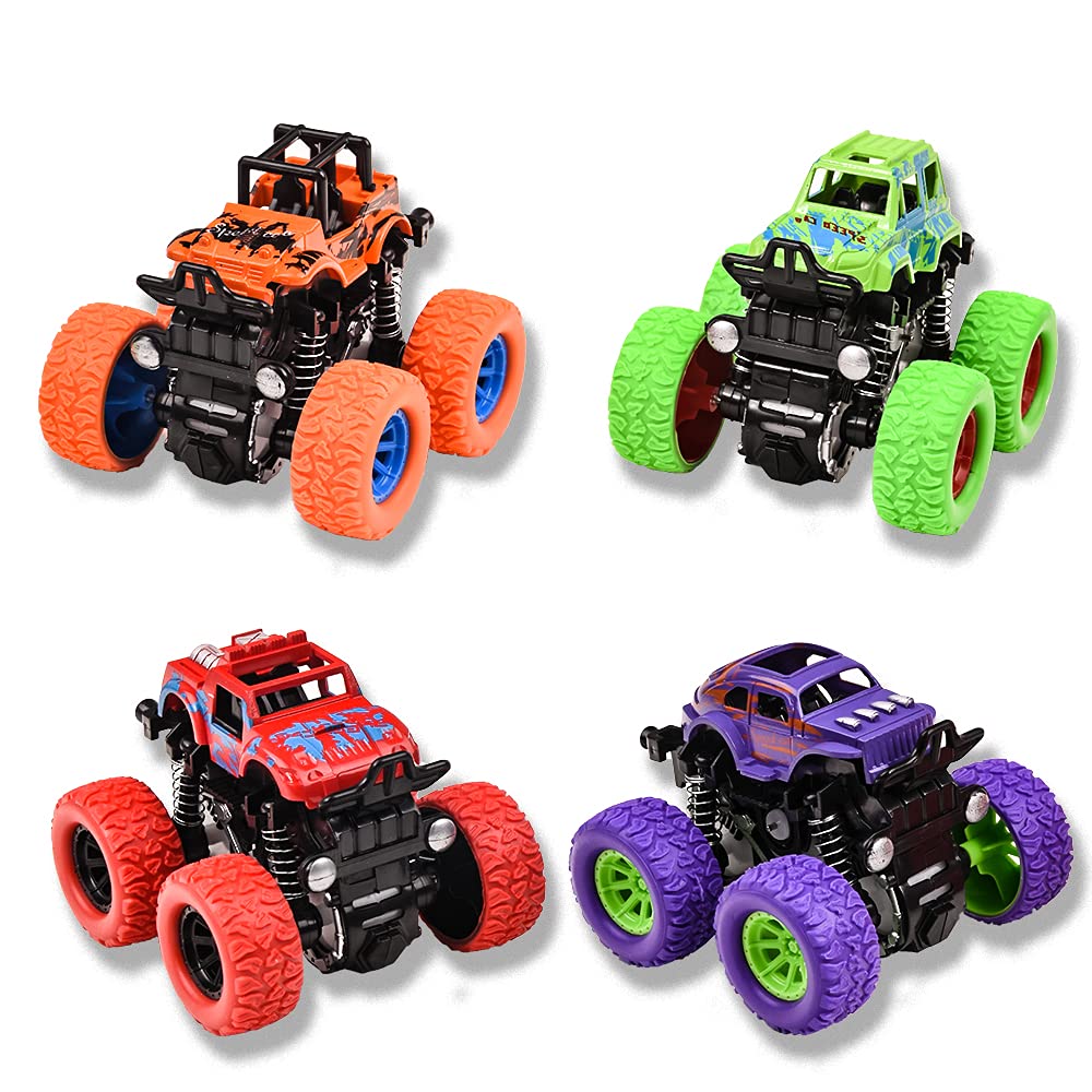 Duyfioa Monster Trucks pull-back action for easy, engaging play.