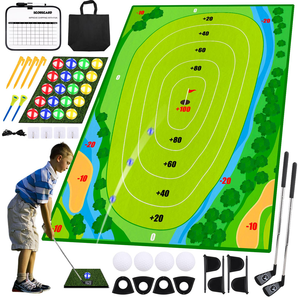 DUYOYU Golf Chipping Game velcro mat closeup for precise aim practice