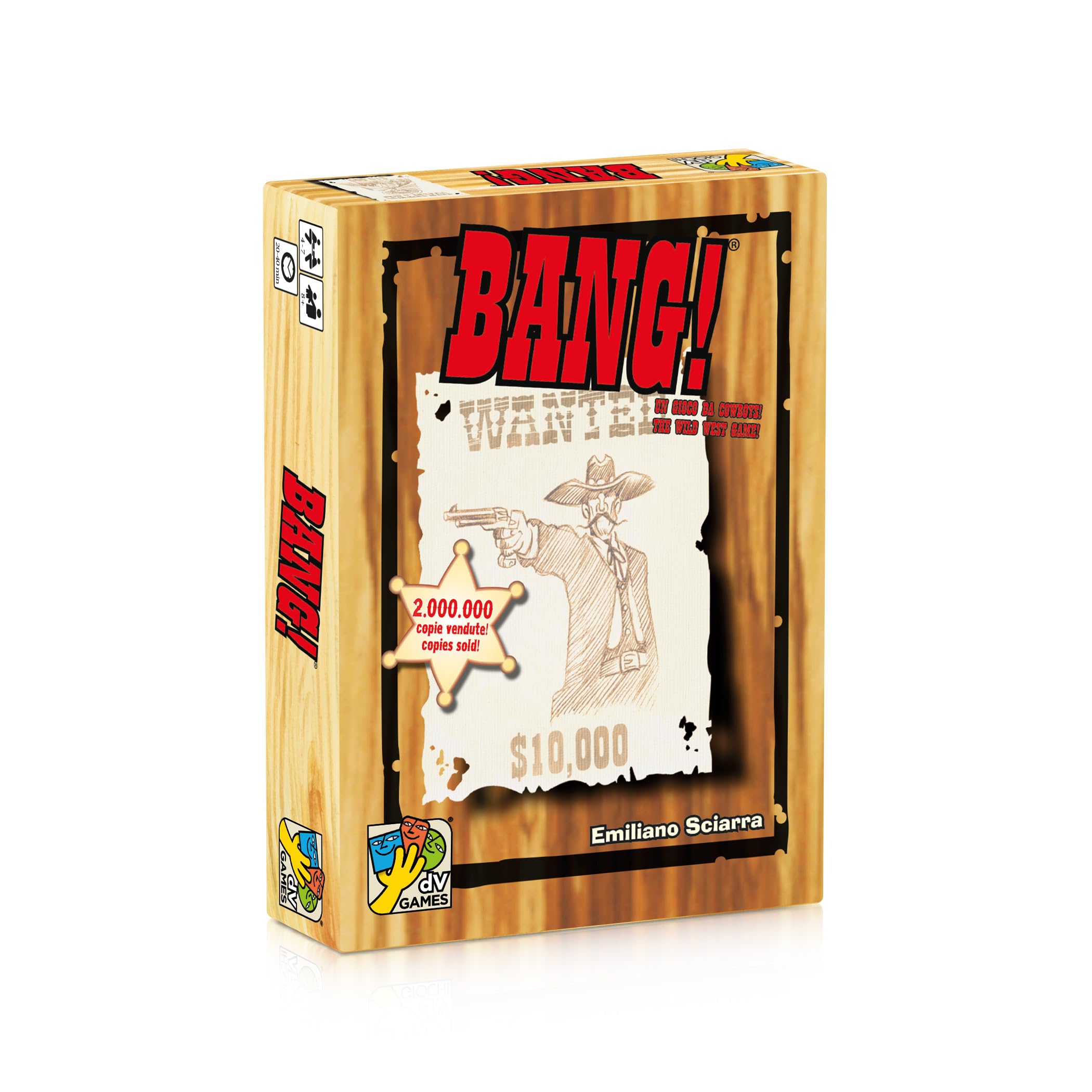 Box art for dV Giochi Da Vinci Bang 4th Edition; engaging western theme.