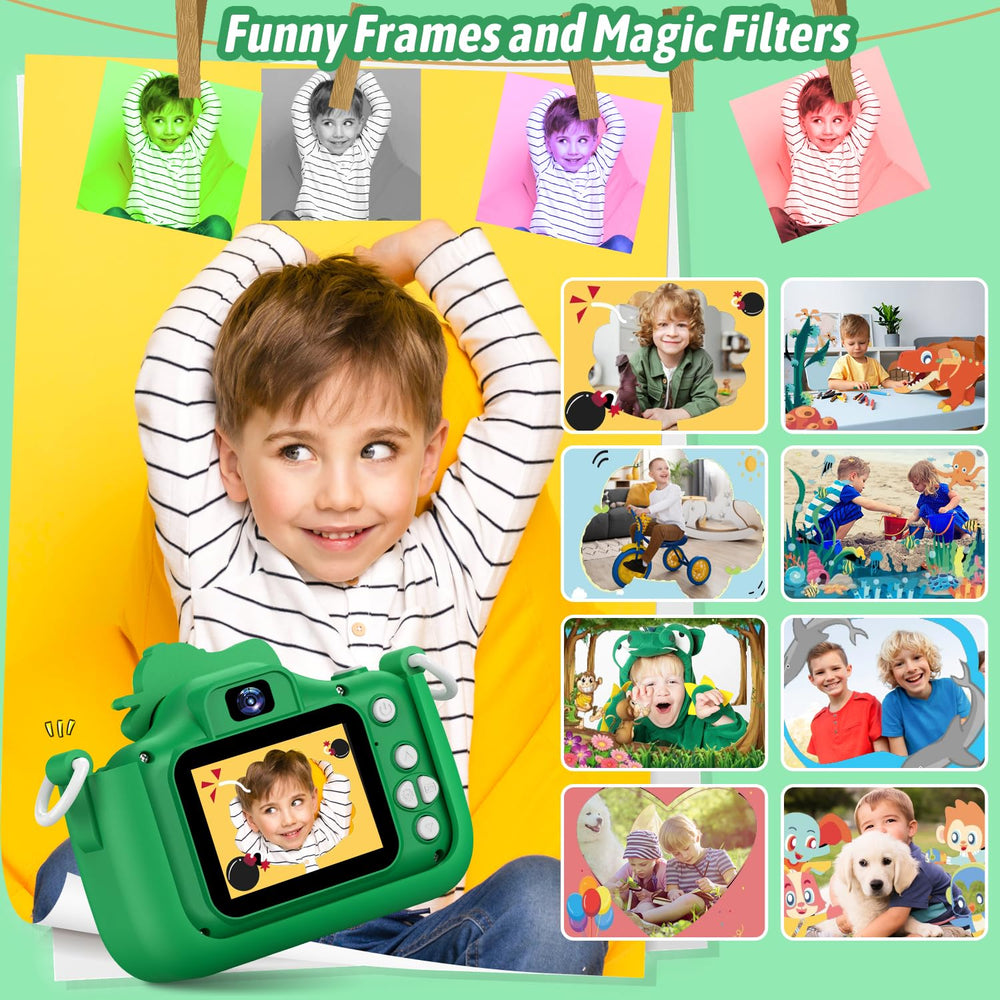 Dwfit Upgrade Selfie Kids Camera includes 32GB memory card for ample storage.