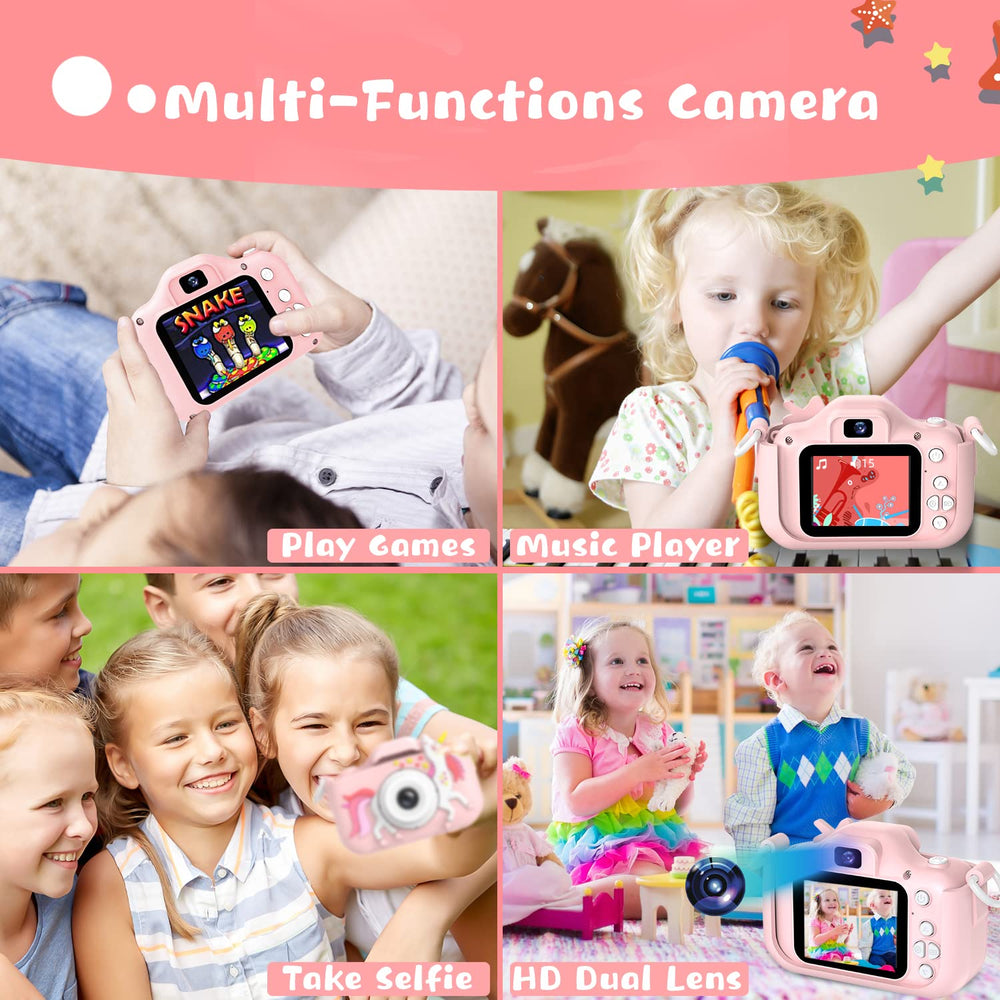Dwfit Upgrade Selfie Kids Camera cartoon silicone cover protects during adventures