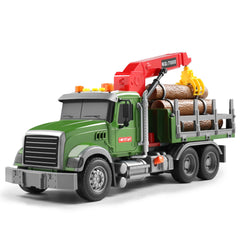Dwi Dowellin 15-inch timber truck with crane promotes imaginative play and fine motor skills.