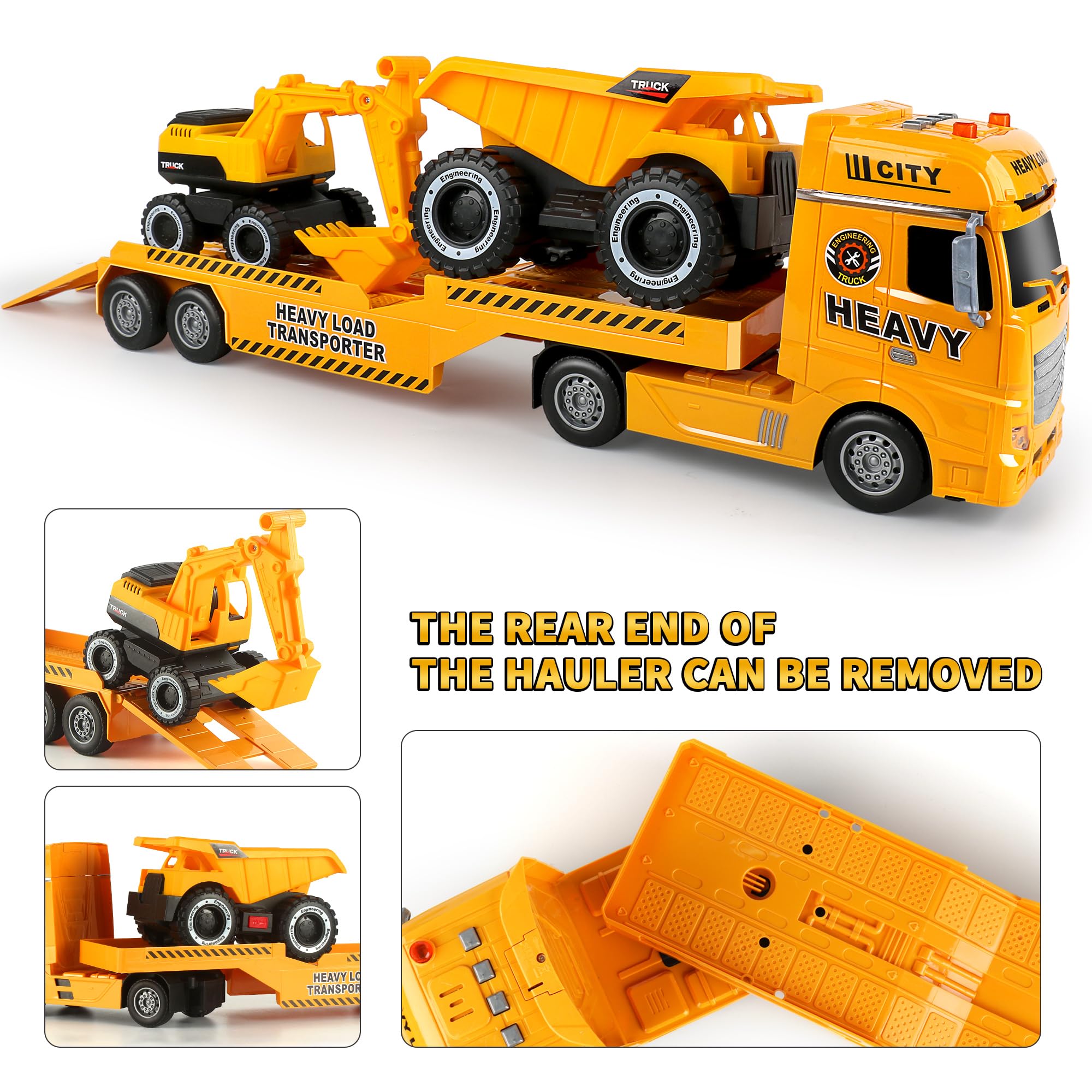 Dwi Dowellin 25-6in semi-trailer image highlighting sturdy design and kid-friendly size.