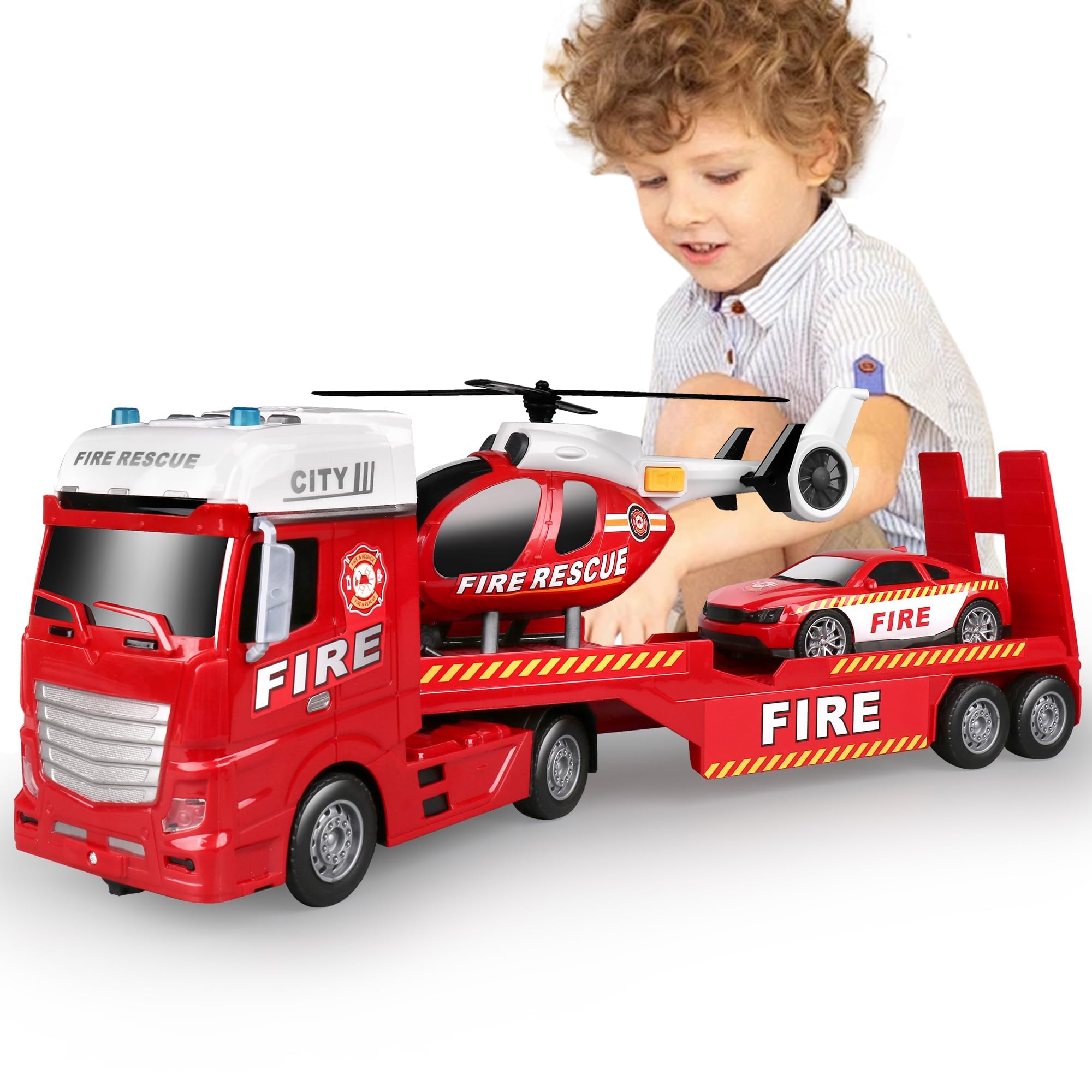 Dwi Dowellin 256 semi-truck toy front view for imaginative play and coordination