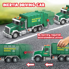 Dwi Dowellin three rear-loader trash cans for realistic loading play.