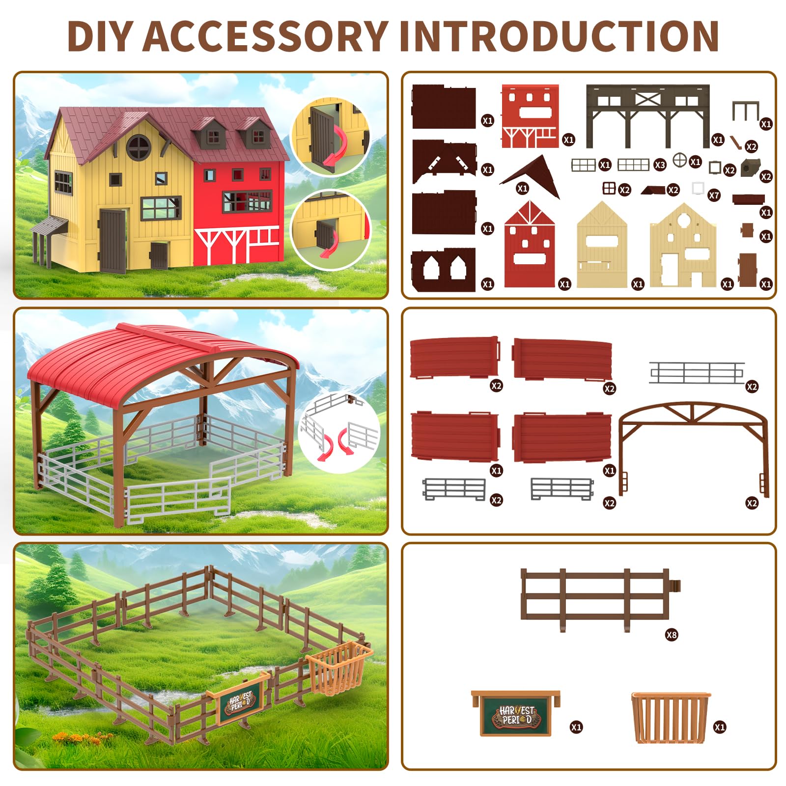 Dwi Dowellin 13 farm animals to enrich imaginative storytelling.