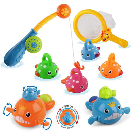 Dwi Dowellin bath toys with a swimming whale for engaging bath time play