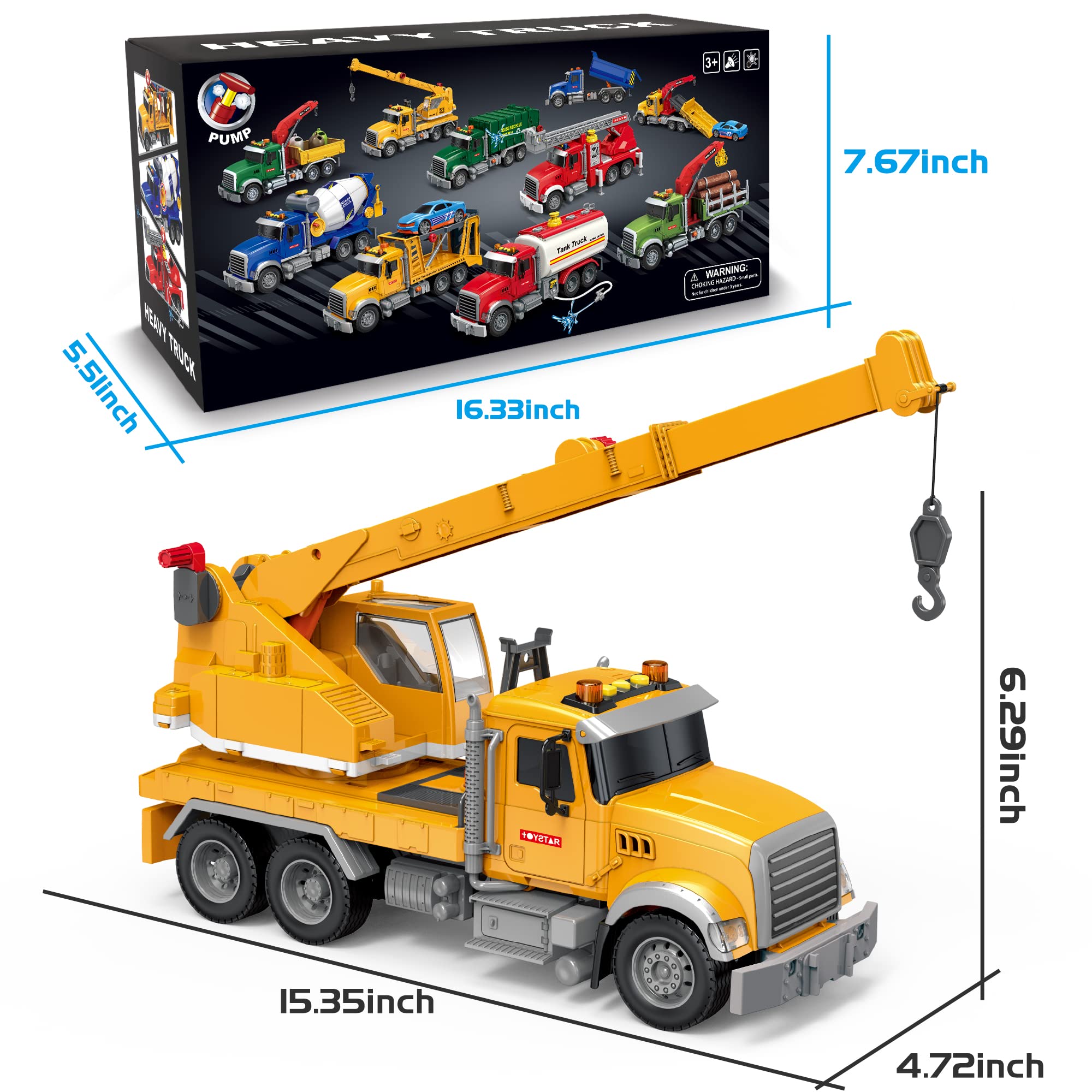 Dwi Dowellin crane truck batteries included for immediate play.