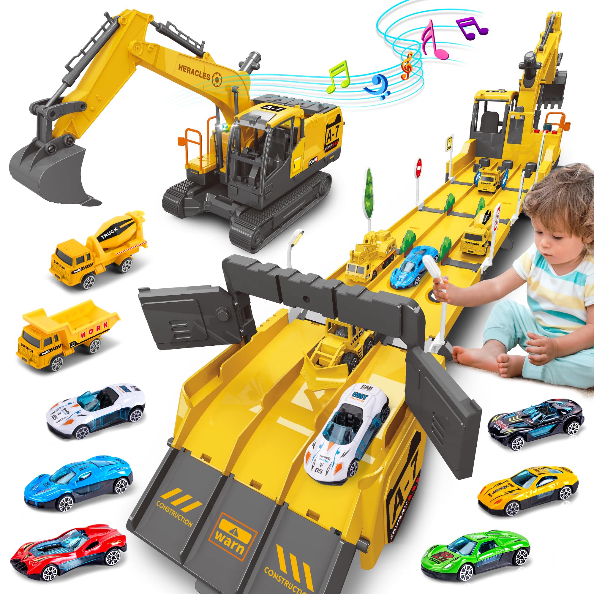 Dwi Dowellin Excavator Toy with Extended Track for endless race adventures.
